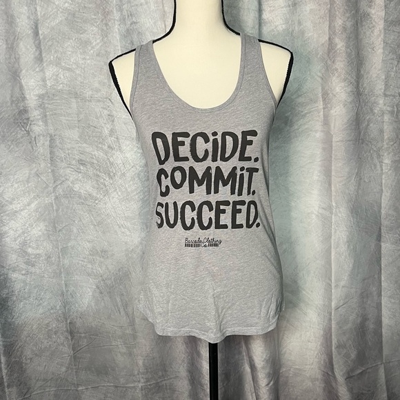 Barcode Clothing Co. Decide. Commit. Succeed. Gray Racerback Tank Top - Medium - Picture 1 of 9